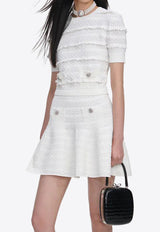 Self-Portrait Pointelle Knit Top White SS26063TW--WHITE