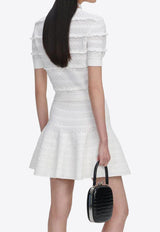 Self-Portrait Pointelle Knit Top White SS26063TW--WHITE