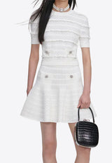 Self-Portrait Pointelle Knit Top White SS26063TW--WHITE