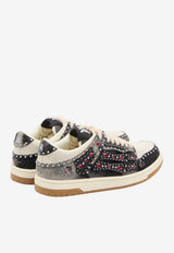 Amiri Stud Skel Denim-Effect Sneakers Black AMSNSN1002--001