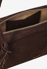 Alaïa Medium Le Teckel Nubuck Leather Shoulder Bag Brown AA1S06033CA214--741