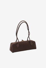 Alaïa Medium Le Teckel Nubuck Leather Shoulder Bag Brown AA1S06033CA214--741