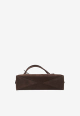 Alaïa Medium Le Teckel Nubuck Leather Shoulder Bag Brown AA1S06033CA214--741