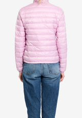 Moncler Lans Logo Patch Down Jacket Pink L10931A10100-53048-51I