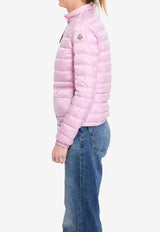 Moncler Lans Logo Patch Down Jacket Pink L10931A10100-53048-51I