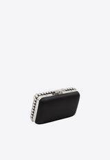 Self-Portrait Crystal Satin Clutch Crystal SS26305AB--BLACK