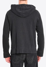 James Perse Zip-Up Hooded Sweatshirt Black MXA2130--CRN