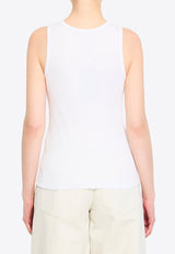 Dolce & Gabbana DG Logo Ribbed Tank Top White F8V40Z-GDDL8-W0800