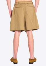 Saint Laurent Belted Bermuda Shorts Beige 860929-Y7I14-2613