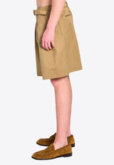 Saint Laurent Belted Bermuda Shorts Beige 860929-Y7I14-2613