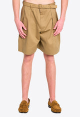 Saint Laurent Belted Bermuda Shorts Beige 860929-Y7I14-2613
