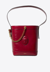 Versace Medusa Grained Leather Bucket Bag Red 1023460-1A17453-1RF1J