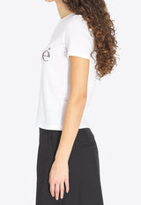 Chloé Logo Print Slim T-shirt White CH26SJH08197--101