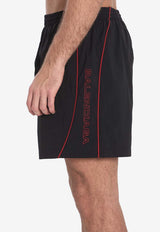 Balenciaga Logo Print Bermuda Shorts Black 814568-TRO32-1000