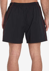 Balenciaga Logo Print Bermuda Shorts Black 814568-TRO32-1000