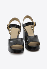 Valentino Fawcette 90 Calf Leather Platform Sandals Black 8W2S0MI1-ZJM-0NO