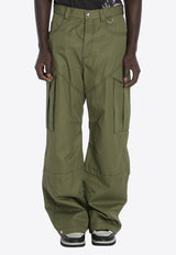 Off-White Wide-Leg Cargo Pants Green OMCF042F24-FAB001-5810