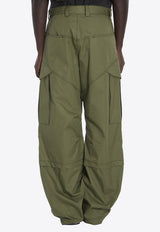Off-White Wide-Leg Cargo Pants Green OMCF042F24-FAB001-5810