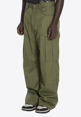Off-White Wide-Leg Cargo Pants Green OMCF042F24-FAB001-5810