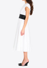 Alaïa Belted Midi Dress White AA9R2890T611C--000