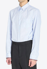 Gucci Web Stripe Buttoned Shirt Blue 852707-ZAS5W-4305