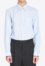 Gucci Web Stripe Buttoned Shirt Blue 852707-ZAS5W-4305
