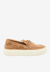 Hogan Crosswind Suede Flatform Boat Loafers Brown HXW7050GB30-BTM-C811