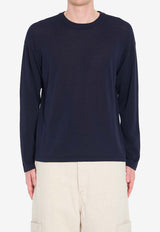 Roberto Collina Knitted Crewneck Sweater Blue 261MYA11001--10