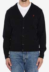 AMI PARIS Ami De Coeur Wool Cardigan Black HKC361-001-009