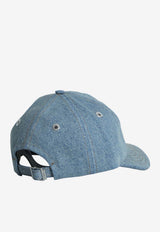 AMI PARIS Ami De Coeur Washed Denim Baseball Cap Blue UCP264-DE0046-480