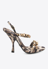 Dolce & Gabbana 105 Leopard Print Sandals Brown CR1930-A0079-HY13M