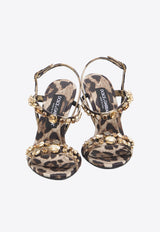 Dolce & Gabbana 105 Leopard Print Sandals Brown CR1930-A0079-HY13M