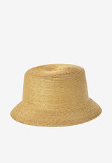 Saint Laurent Cassandre Woven Straw Fedora Hat Beige 703012-3YG57-9600