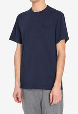 Moncler Embroidered Logo Crewneck T-shirt Navy L10918C00044-89AUG-77B