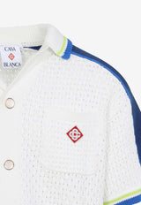 Casablanca Crochet Knit Logo Shirt White SS26KW1310--01