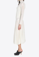 Alaïa High-Neck Twisted Midi Dress White AA9R2834K142C--000