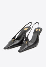Saint Laurent Babylone Breteuil 75 Slingback Pumps Black 858966-AAEH1-1000