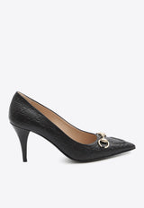 Gucci 85 Embossed Horsebit Pumps Black 853318-AAD4U-1000