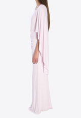 Self-Portrait Jersey Drape Maxi Dress Pink RS26505X--PINK