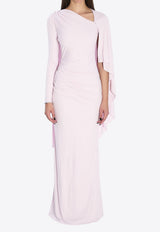 Self-Portrait Jersey Drape Maxi Dress Pink RS26505X--PINK