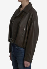 Loewe Nappa Leather Biker Jacket Green S359Y34L93--4160