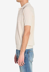 Roberto Collina Ribbed Knit Polo T-shirt Beige 261MYA13124--03