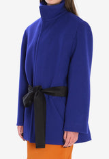 Saint Laurent Boxy Belted Coat Blue 850307-Y5J78-4146