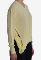 Loewe Wool V-neck Sweater Yellow S540Y14KHD--8140