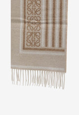 Loewe Anagram Fringed Scarf Beige FSA4SS1W10--2200