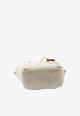 Golden Goose DB Logo Print Canvas Tote Bag Beige GWA00694-A000861-15232