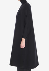 Valentino Fluffy Cashmere-Blend Cape Coat Black 5B0CG4G0-8Y5-0NO