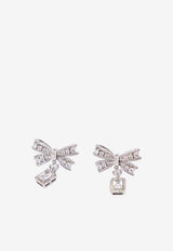 Self-Portrait Bow Crystal Drop Earrings Silver SS26614ESL--SILVER