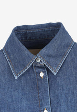 Valentino Denim Shirt with Metal V Blue 8B3DB03K-9YA-558