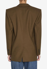 Saint Laurent Wool Single-Breasted Blazer Green 828004-Y2J02-3816